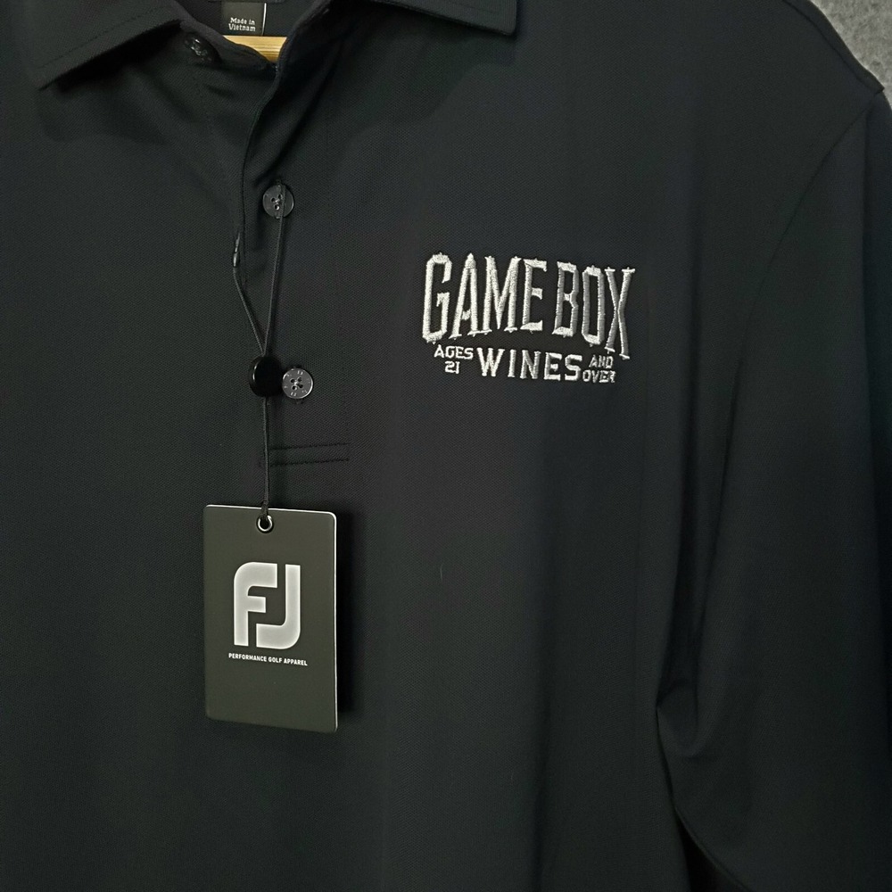 FootJoy FJ Golf Polo Shirt Size Large L Black Performance Stretch W/ Chest Logo - Picture 4 of 12